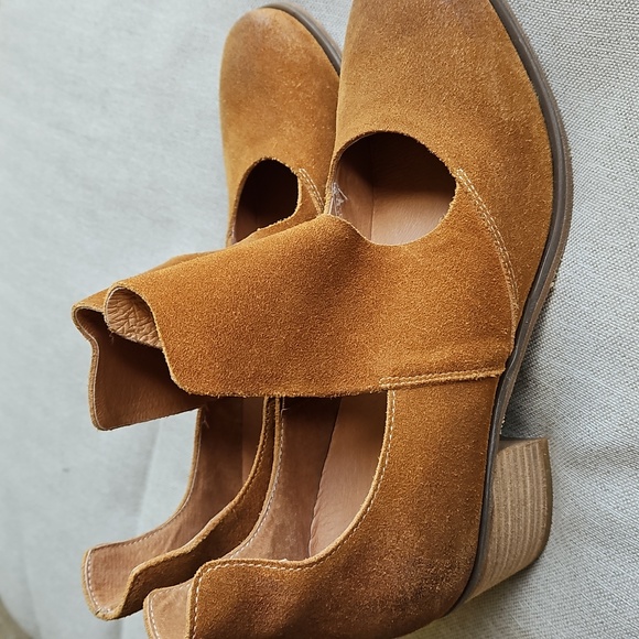 Antelope N47 Cage Suede Heel Cut Out Booties Boots In Cognac Brown, EU40, 9-9.5 - Picture 4 of 13